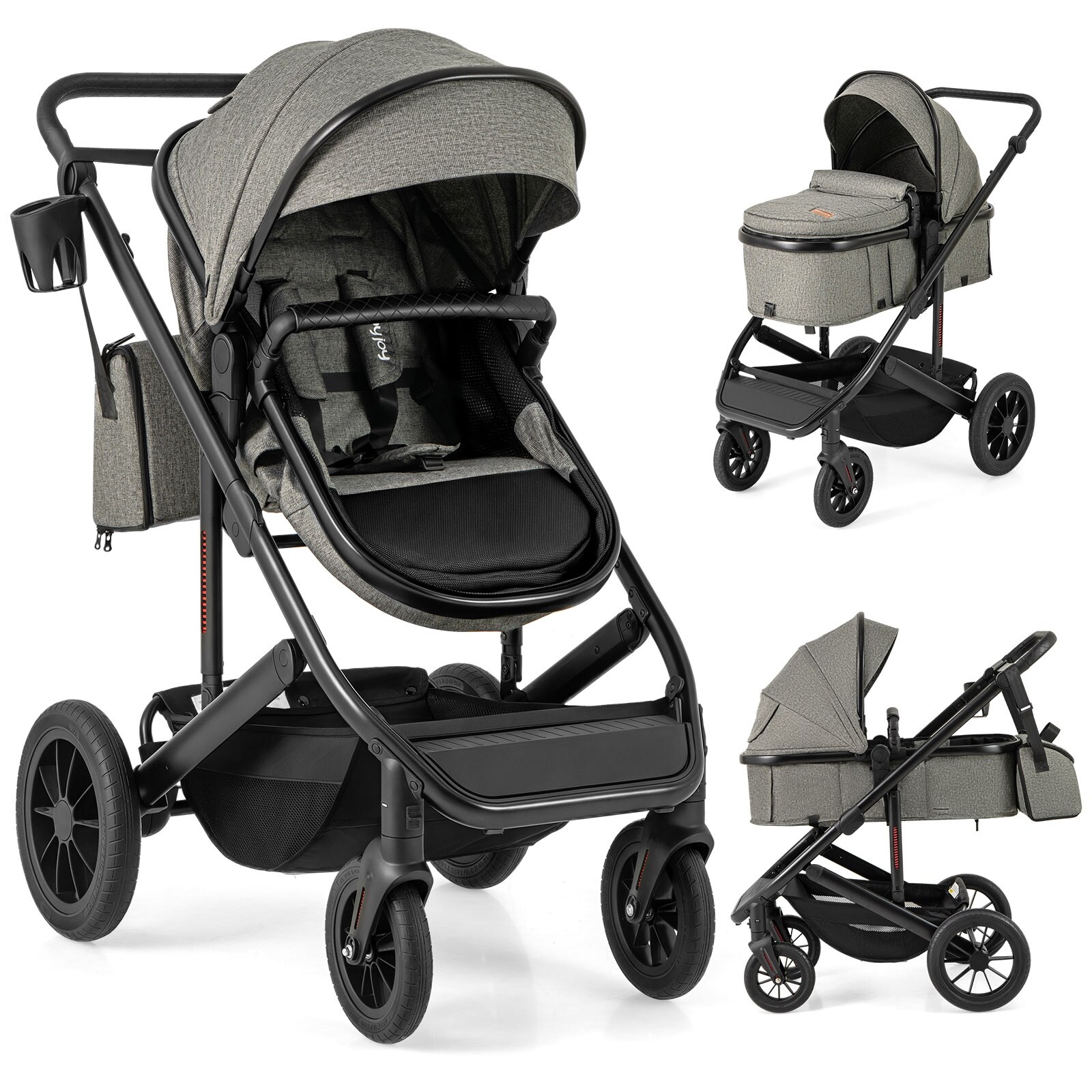 happybuy 3 in 1 stroller