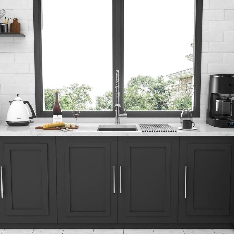 Undermount Kitchen Sink 16 Gauge 9 Inch Deep Single Bowl Kitchen Sink Basin - Brushed Nickel