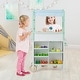 preview thumbnail 2 of 7, Double-sided Pretend Play Kitchen with Remote Control and LED Light Bars-Green - 27.5" x 15.5" x 47"