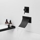 preview thumbnail 13 of 34, Wall Mount Bathroom Faucet Waterfall Brass Modern 2 Hole Bathroom Sink Basin Vanity Faucets with Valve