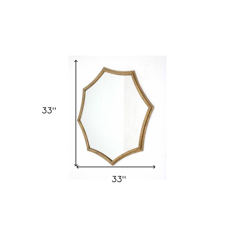 HomeRoots 33" Gold Octagon Metal Framed Accent Mirror - 40
