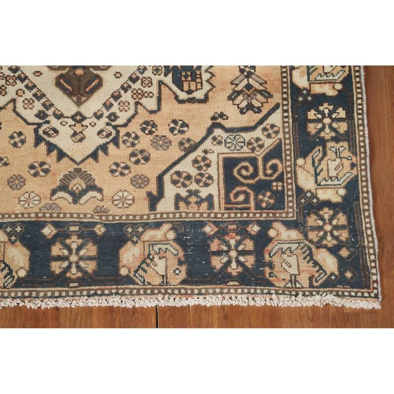 Bakhtiari Persian Vintage Area Rug Handmade Wool Carpet - 5'1" x 9'11"