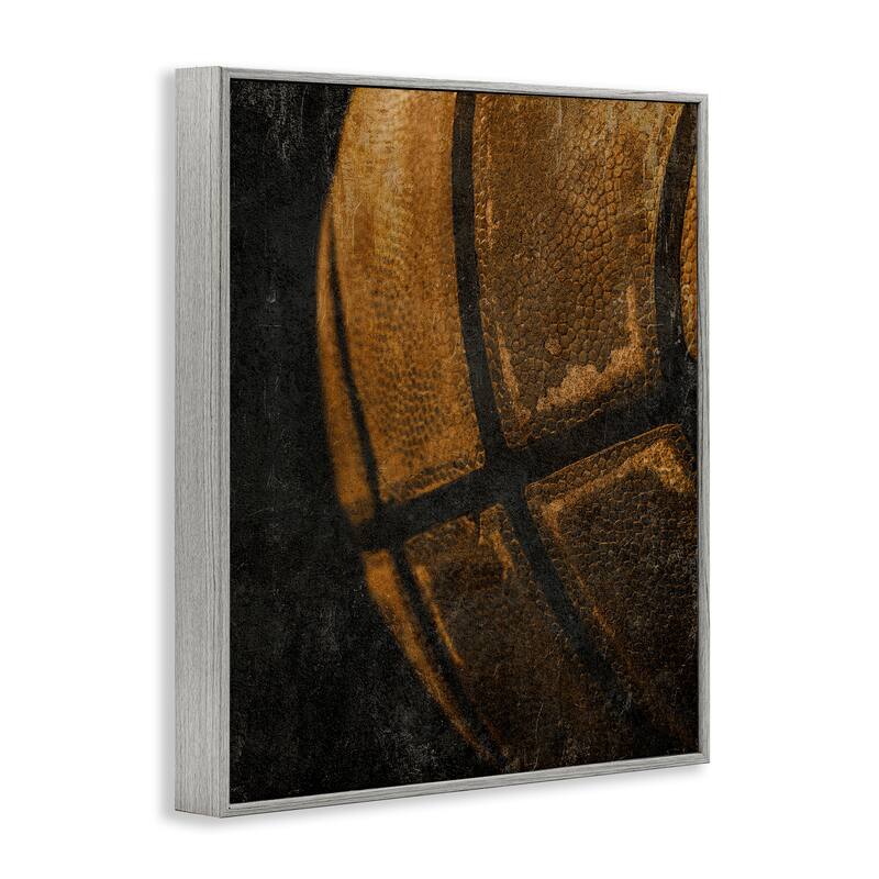 Stupell Vintage Basketball Close Up Framed Giclee Art Design By Kim Allen