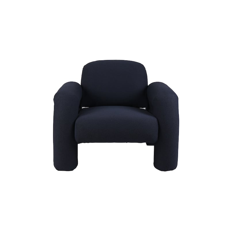 Chenille Fabric Upholstered Chair - 35.63"L x 31.88"W x 29.5"H - Blue