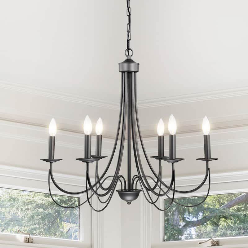 Penella 6-Light Silver Gray Branched Candelabra Chandelier