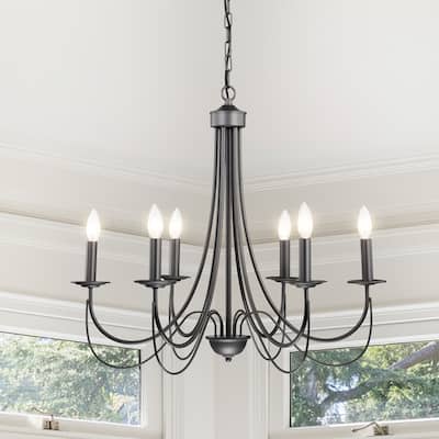 Penella 6-Light Silver Gray Branched Candelabra Chandelier