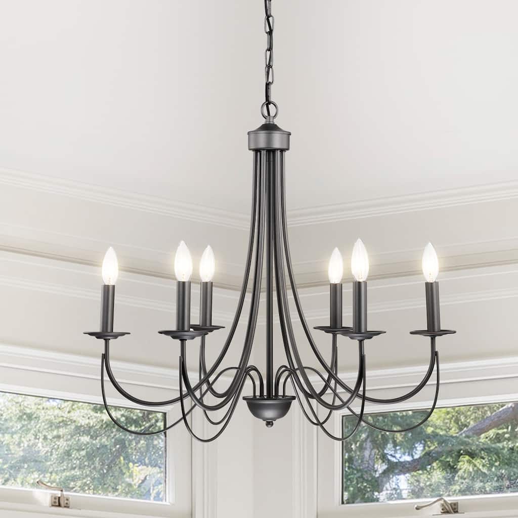 Penella 6-Light Silver Gray Branched Candelabra Chandelier