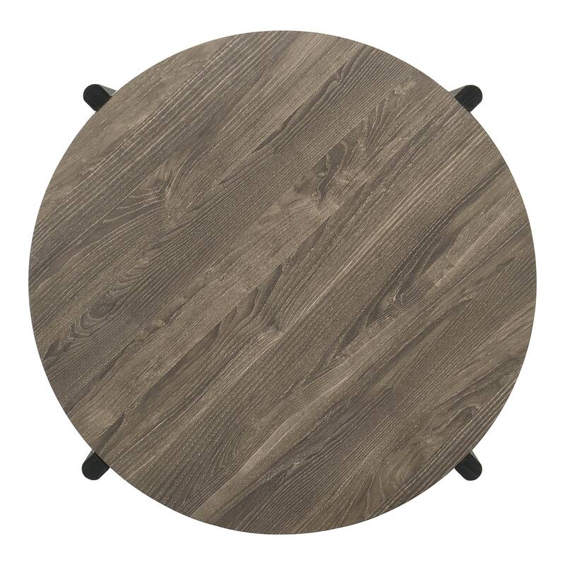 Furniture of America Rovion 2-Piece Round Wood Coffee Table Set with Open Bottom Shelf