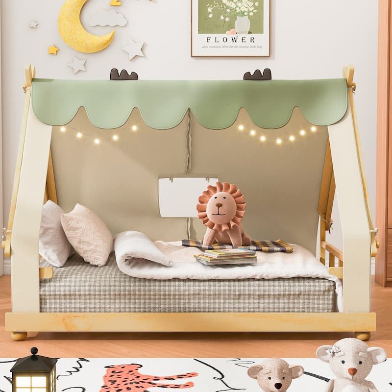 Whimsical Tent House Bed with Lights and Skylight by Harper&Bright Designs