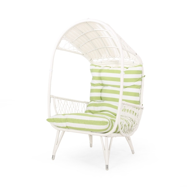 Malia Outdoor Cushioned Wicker Basket Chair by Christopher Knight