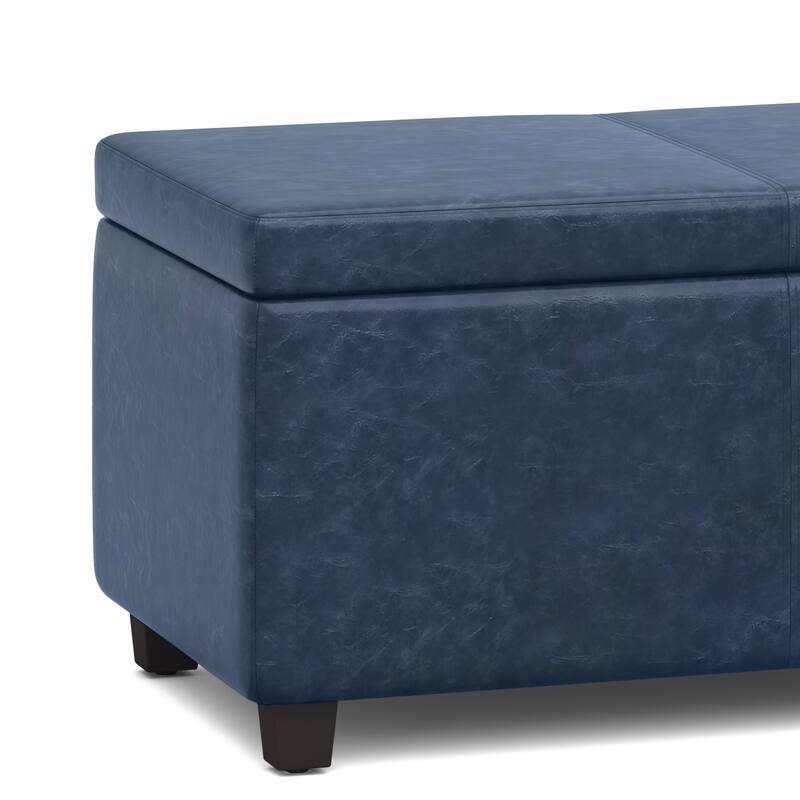 Modern Storage Ottoman Bench for Living Room - Blue