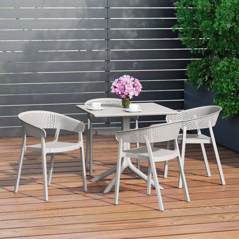 Frond and Form 4-Person Outdoor Square Dining Set