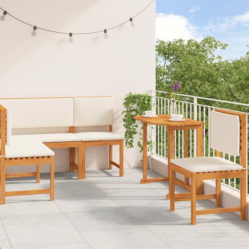 vidaXL Garden Bench Set Brown solid acacia wood - 20 x 35 x 30 - Brown-Table + bench + chair - Form (8)