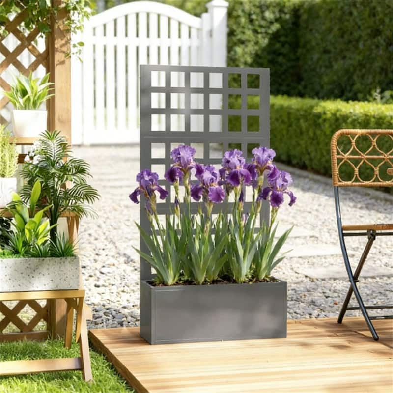 Elevated Garden Bed, Planting Box, Plant Rack, Black - Grey