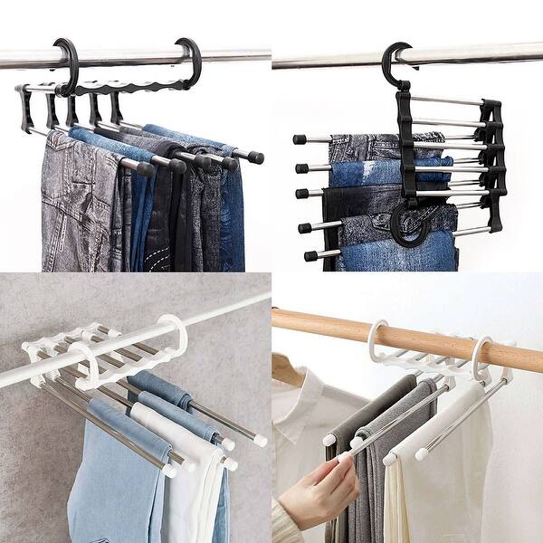 1pc 4-fold Velvet Pants Hanger, Velvet Clothes Hanger, Non-slip