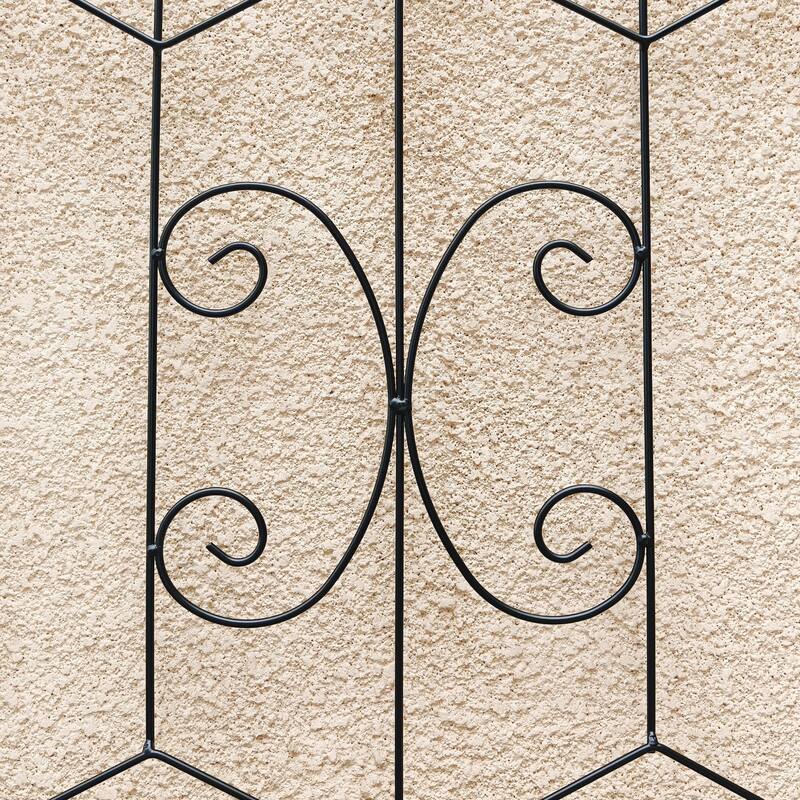 4 Pack Metal Garden Trellis 86.7" x 19.7" Rustproof Trellis for Climbing Plants Outdoor Flower Support - Black