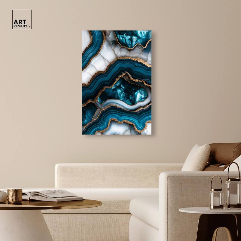 Teal Tectonic III Canvas by Art Remedy, Gallery Wrapped