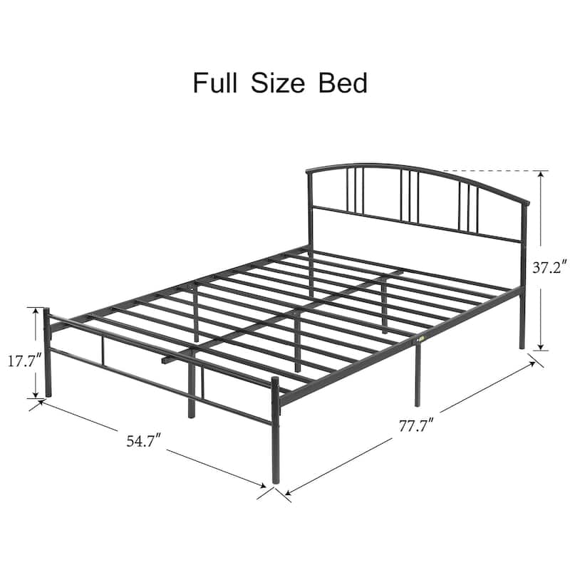 VECELO 3 Piece Bedroom Set Platform Bed Frame and Nightstands Set of 2