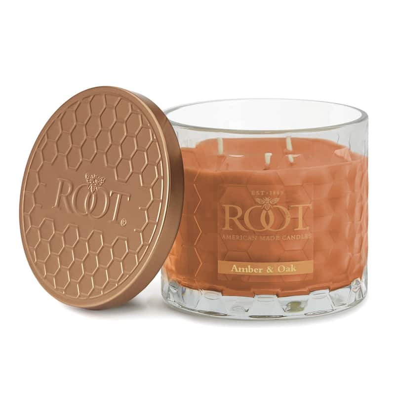 Root Amber & Oak Scented 3-Wick Signature Honeycomb Jar - 12 oz