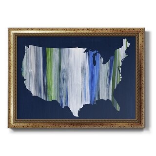 Brushstroke USA Premium Framed Canvas- Ready to Hang