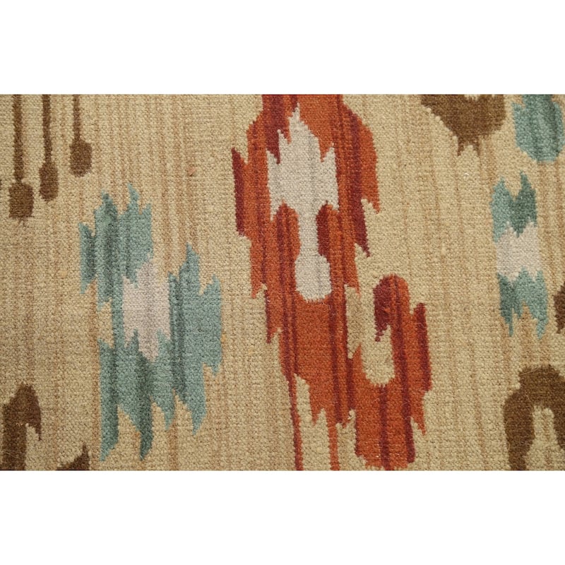 Geometric Kilim Ikats Oriental Living Room Area Rug Wool Hand-woven - 8'11" x 13'4"
