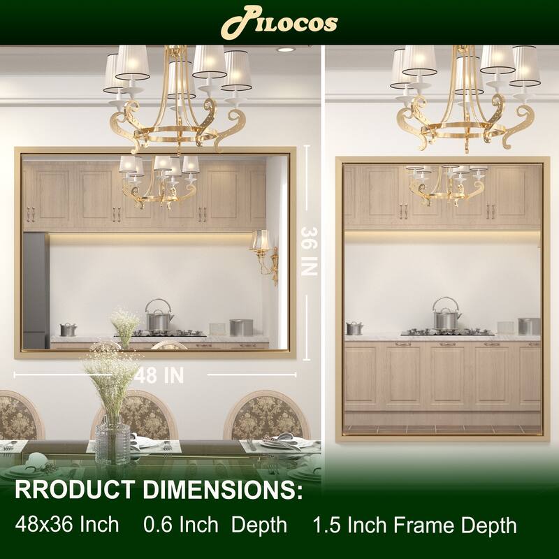 Bathroom Mirrors Wall Mounted Rectangle Vanity Cosmetic Makeup Mirror
