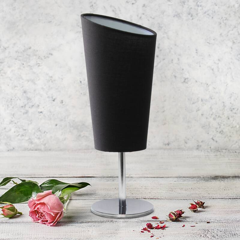 Metal Table Lamp with Slanted Shade - 12.5" - Black