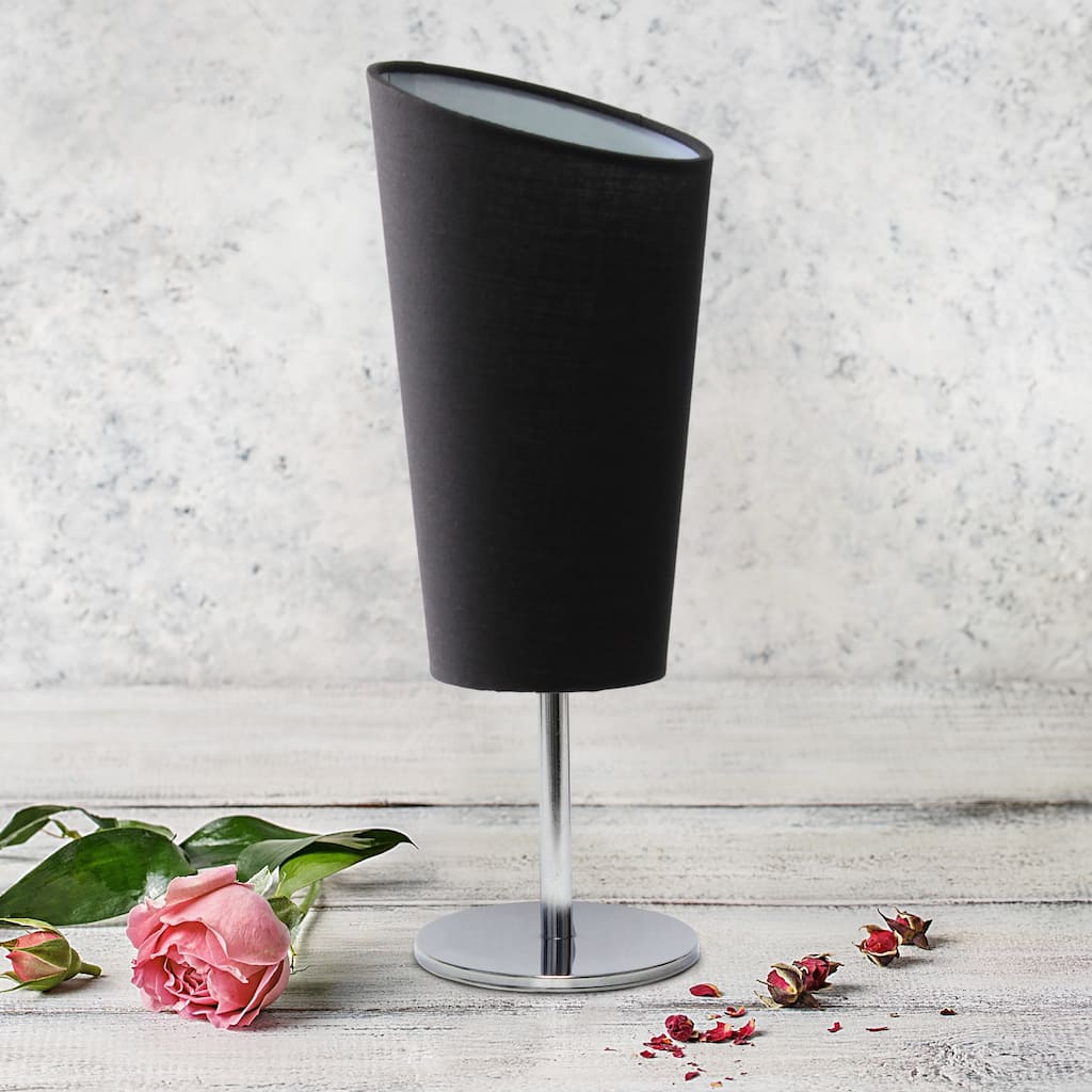Metal Table Lamp with Slanted Shade - 12.5" - Black
