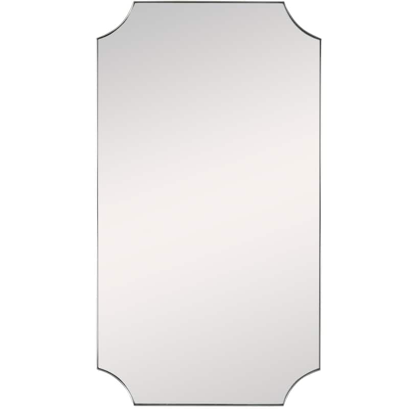 Scalloped Corner Wall Mirror - 40" - Brass Tone