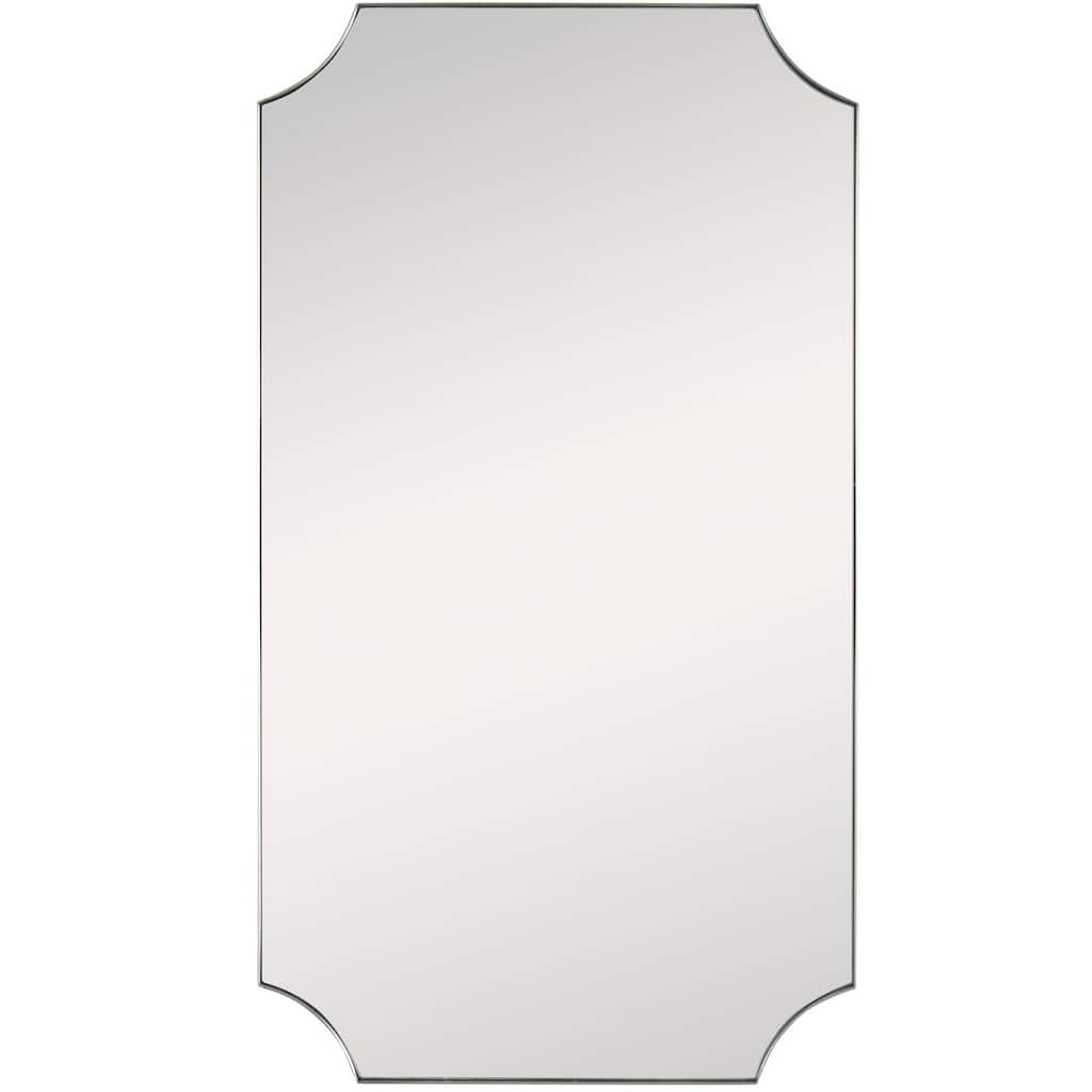 Scalloped Corner Wall Mirror - 40" - Brass Tone