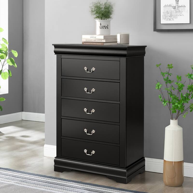 Modern Solid Wood Chest Drawers with 5-Drawer