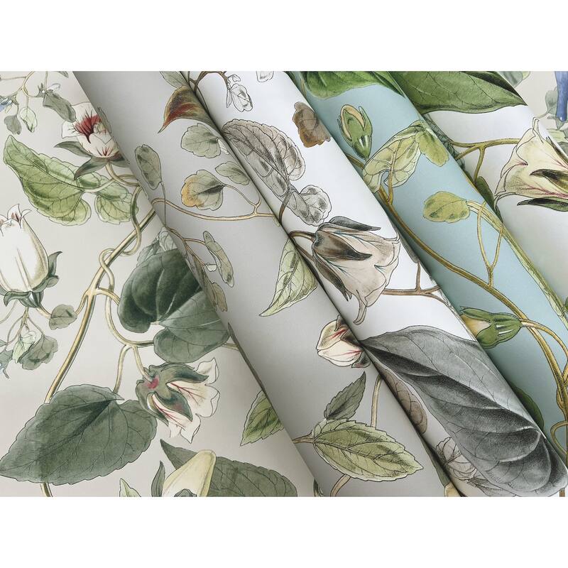 York Wallcoverings Moon Flower White Wallpaper