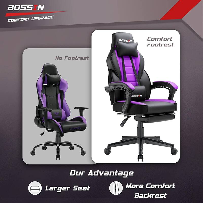 BOSSIN Racing Style Gaming Chair,400 lbs Big and Tall gamer chair High Back Computer Chair