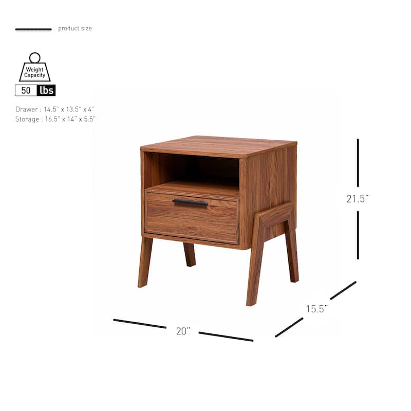 NPD Furniture Heaton Side Table 1 Drawer