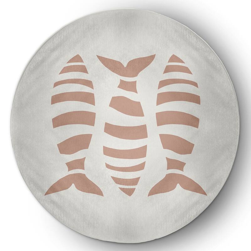 Puzzle Fish Nautical Indoor/Outdoor Rug - Mauve - 5' Round