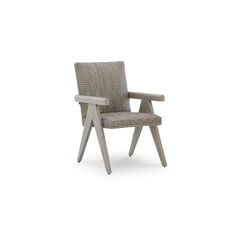 Signature Design by Ashley Carisbo Beige Outdoor Arm Chair (Set of 2) - 23"W x 28"D x 36"H