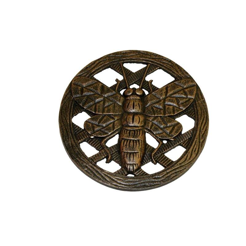 12" Bronze Contemporary Style Hand Cast Stepping Stone Bee