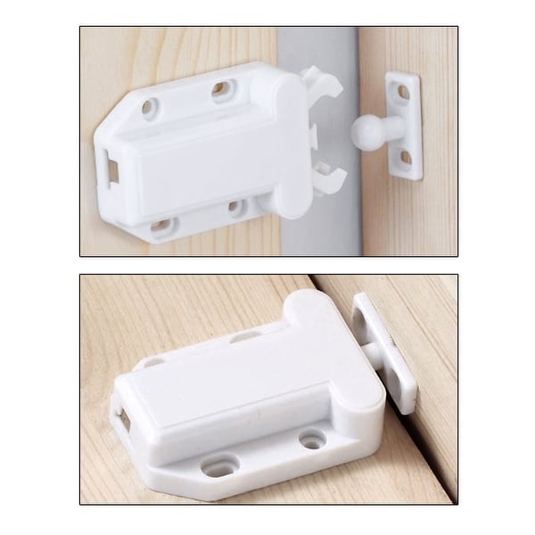 Push Open Latch Lock Touch Catch for Bedroom Cabinet Cupboard Drawer White 