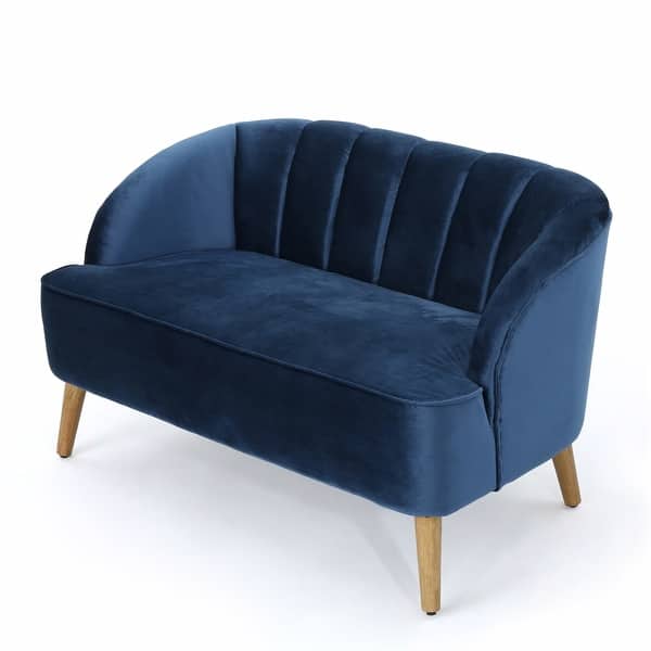 Amaia Retro Modern Velvet Loveseat Sofa by Christopher Knight Home On Sale Bed Bath & Beyond