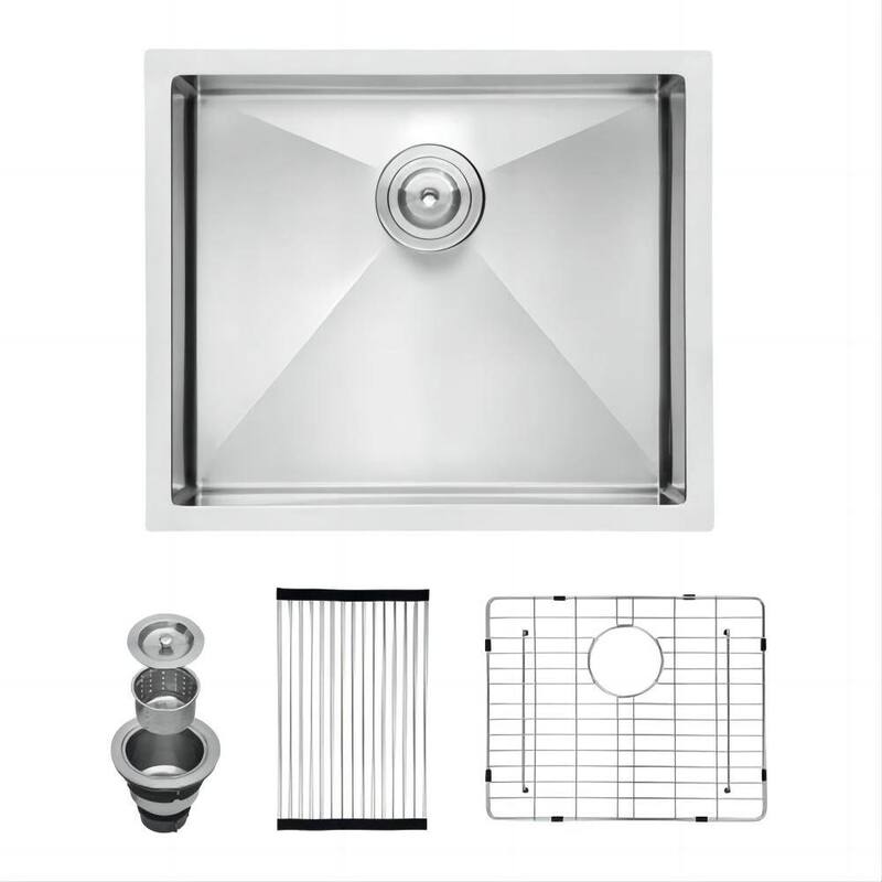21 In 23 In Undermount Stainless Steel Kitchen Sink Single Bowl Basin - 21 in x 18 in