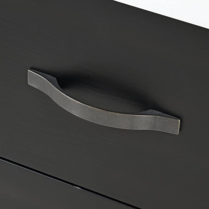 Furniture of America Fieny Modern Black and White Genuine Marble Dining Server Cabinet with Bottle Wine Rack