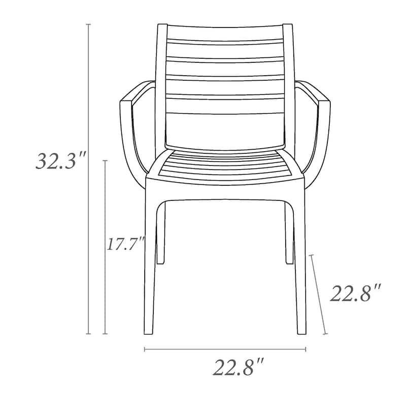 7-Piece Black Patio Dining Set with Armchairs 55"