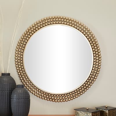 CosmoLiving by Cosmopolitan Metal Wall Mirror with Beaded Detailing