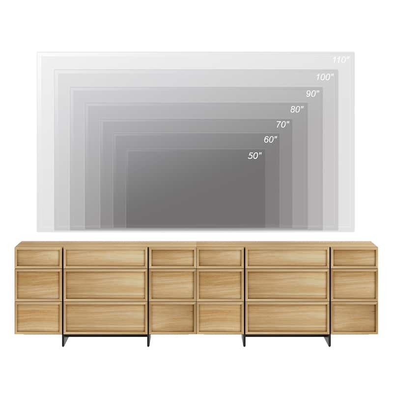 WAMPAT Modern Sideboard Buffet Cabinet with 9 Drawers, Multifunctional Sideboard with Large Storage and T-Shaped Legs