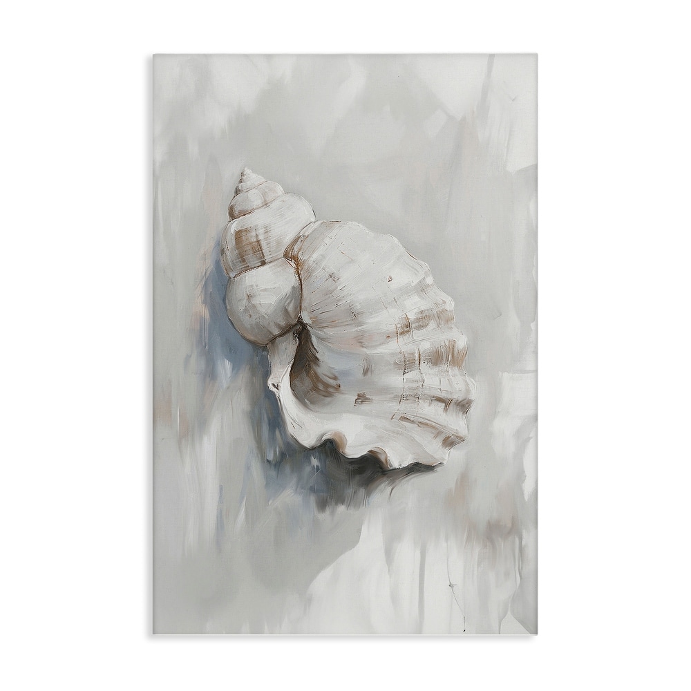 Stupell Neutral Curved Seashell Canvas Wall Art Design By Ramona Murdock