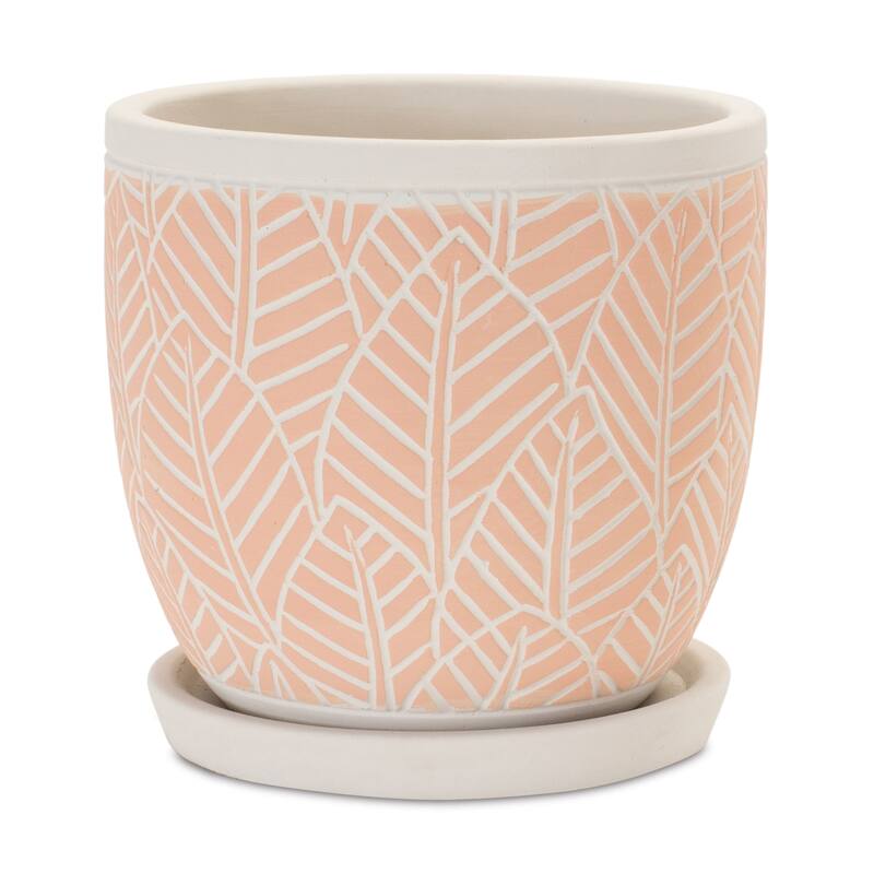 Stone Planter with Plate (Set of 2) - 5 x 5 x 1.5