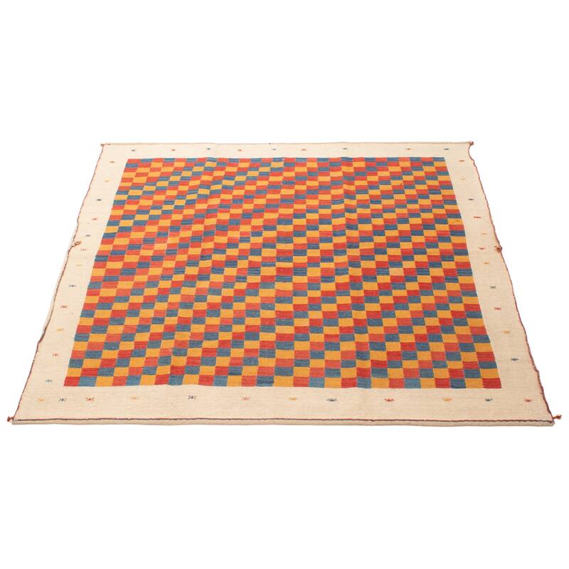 ECARPETGALLERY Flat-Weave Kashkuli Red Wool Tapestry Kilim - 6'4 x 6'7
