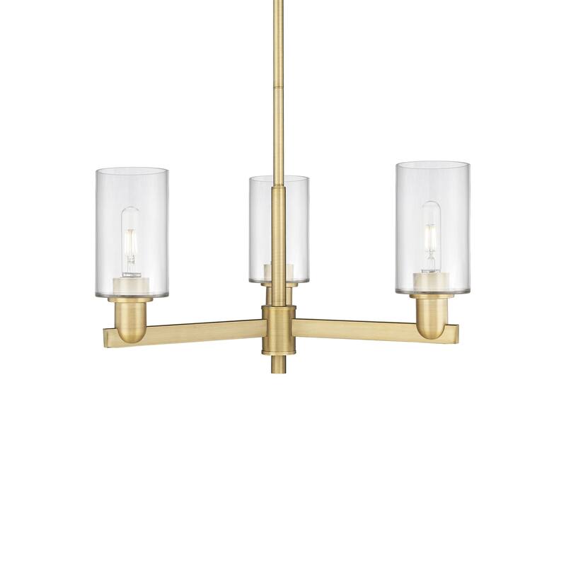 Innovations Lighting 716-3CR-11-26 Clymer Chandelier Clymer 3 Light - Brushed Brass / Clear