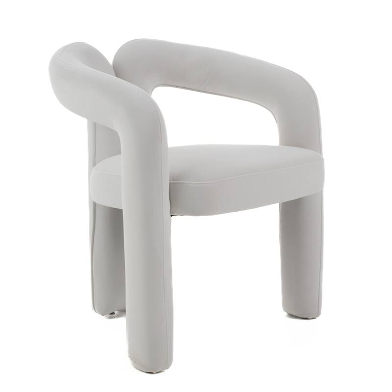 Modrest Ellen Glam White Velvet Dining Chair