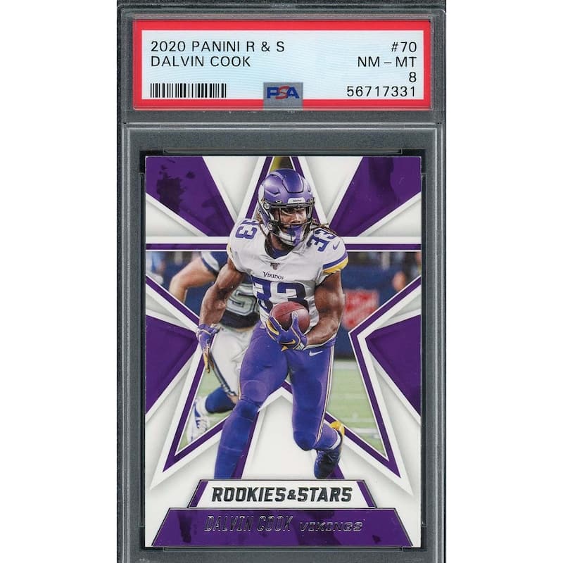 Dalvin Cook 2020 Panini Rookies & Stars Football Card #70 Graded PSA 8 - 8'6" x 11'6"